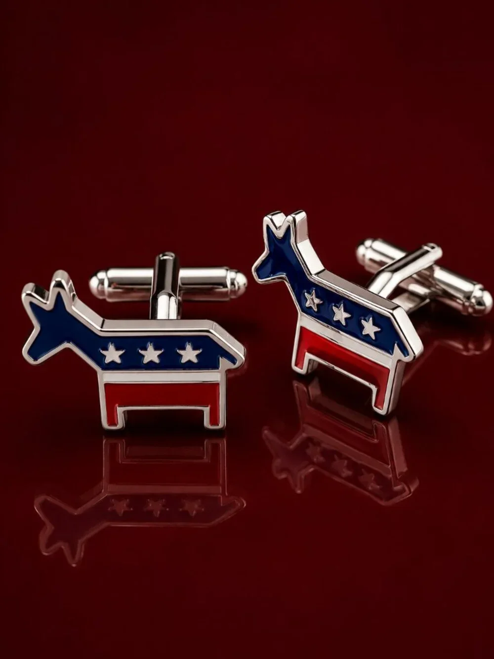 Democrat Party Donkey Cufflinks Links Father's Day Political Novelty Gift USA